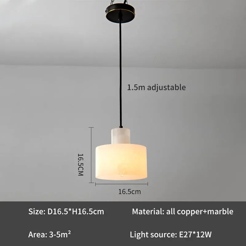 Petit Lustre en Marbre Italien - Chevet et Table à Manger