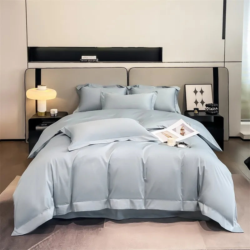 Parure de Lit Coton Égyptien 1000TC Ultra Douce 4 Pièces