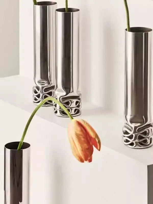 Slender Stainless Steel Vase – Nordic Tabletop Decor, 25cm