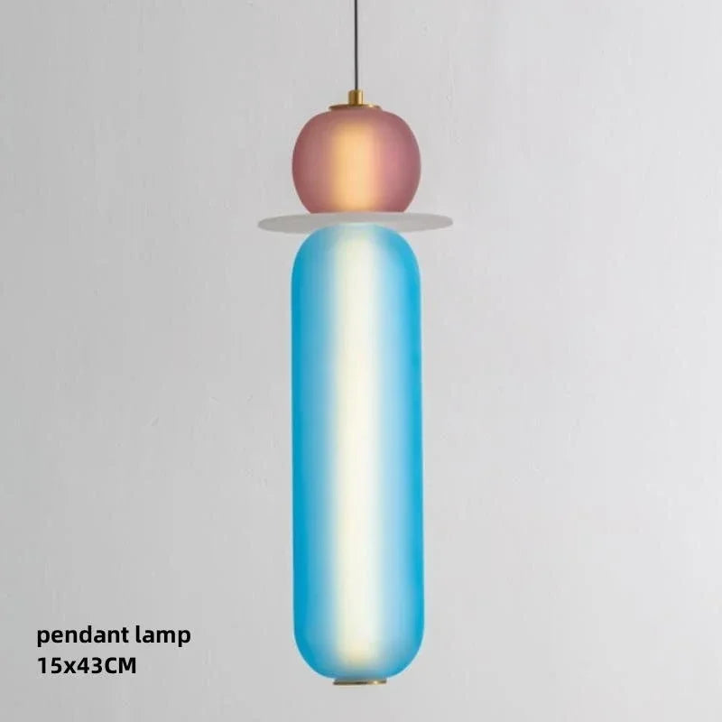 Suspension Design en Verre Coloré Vitrail