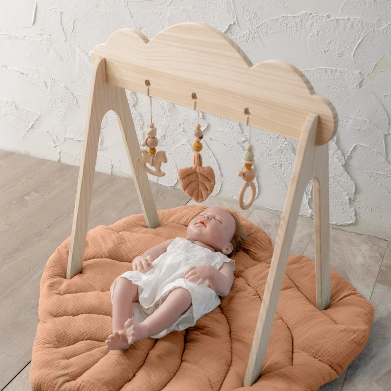 Tapis d'Éveil Forme Feuille en Coton