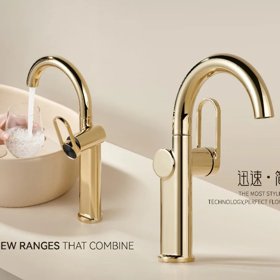 Robinet de Salle de Bain Pivotant en Laiton