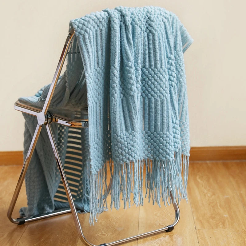Jeté Boho Blanc Texturé - Grand Format Chunky