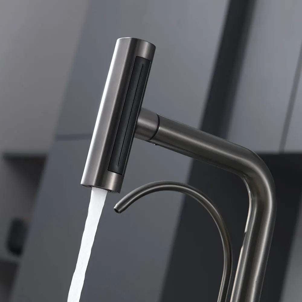 Robinet de Cuisine Cascade Multi-Fonctions Gris Brossé