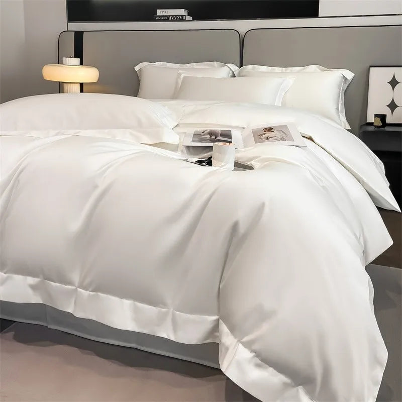 Parure de Lit Coton Égyptien 1000TC Ultra Douce 4 Pièces