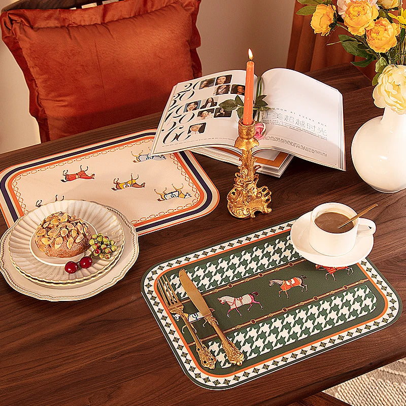Set de Table Nordique en Cuir Synthétique - Imperméable
