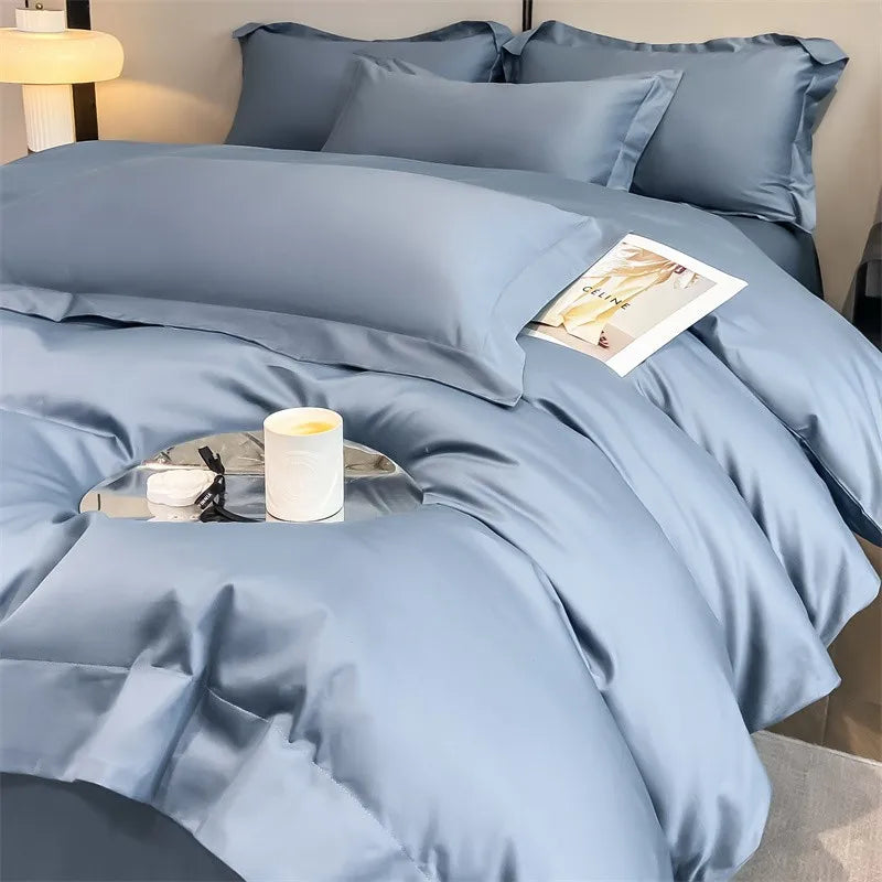 Parure de Lit Coton Égyptien 1000TC Ultra Douce 4 Pièces