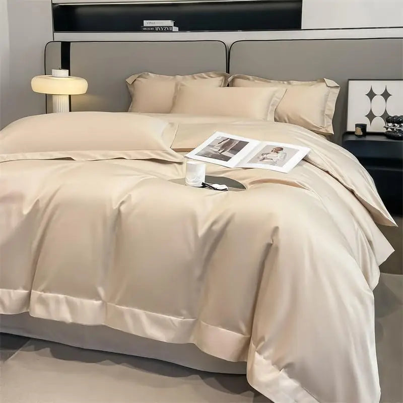 Parure de Lit Coton Égyptien 1000TC Ultra Douce 4 Pièces