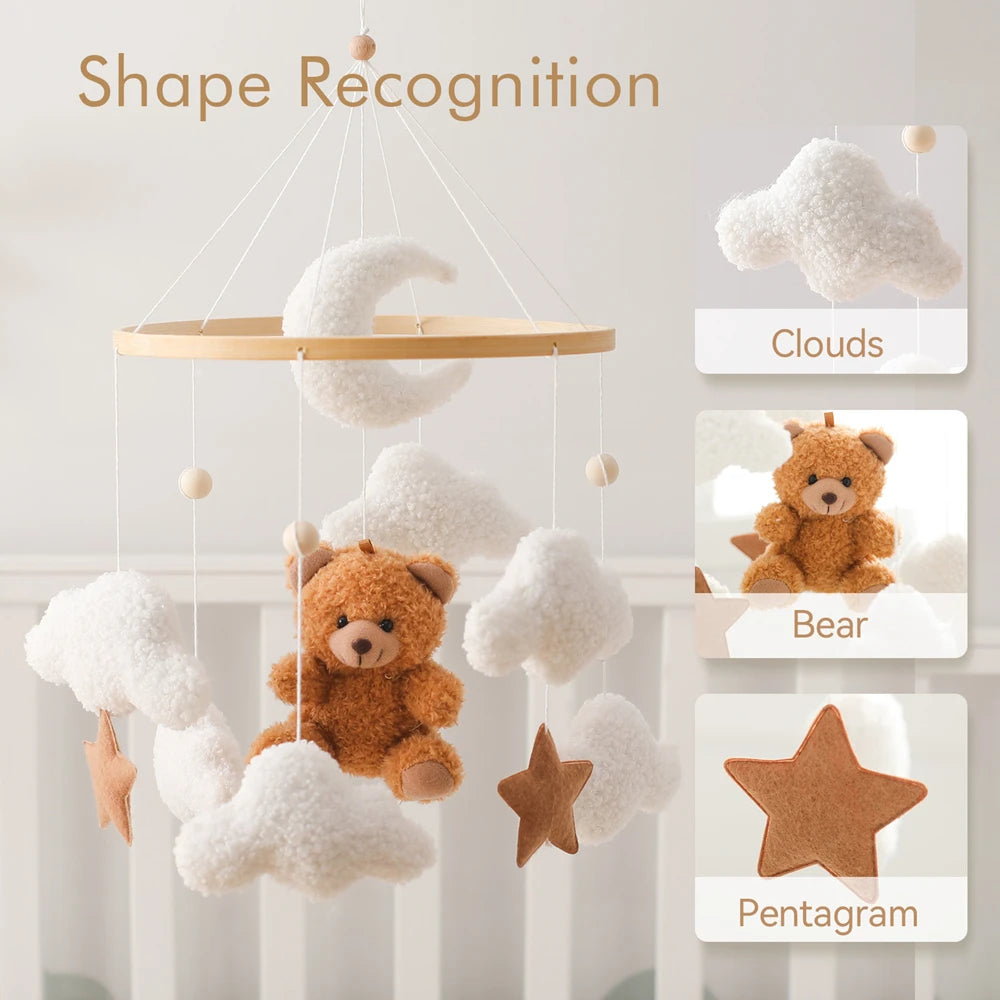 Mobile Musical en Bois pour Lit Bébé