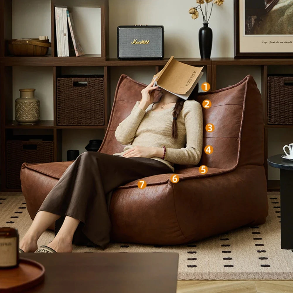 Housse de Pouf Poire en Cuir Synthétique (Sans Garnissage)