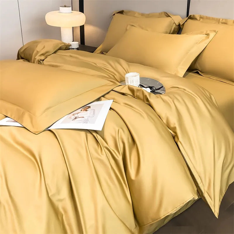 Parure de Lit Coton Égyptien 1000TC Ultra Douce 4 Pièces