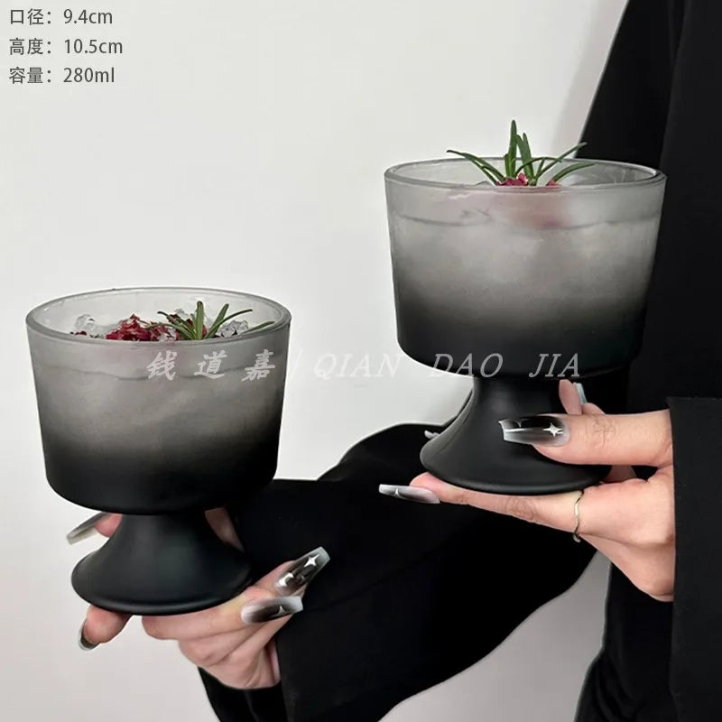 Frosted Dessert Glass – Gradient Black
