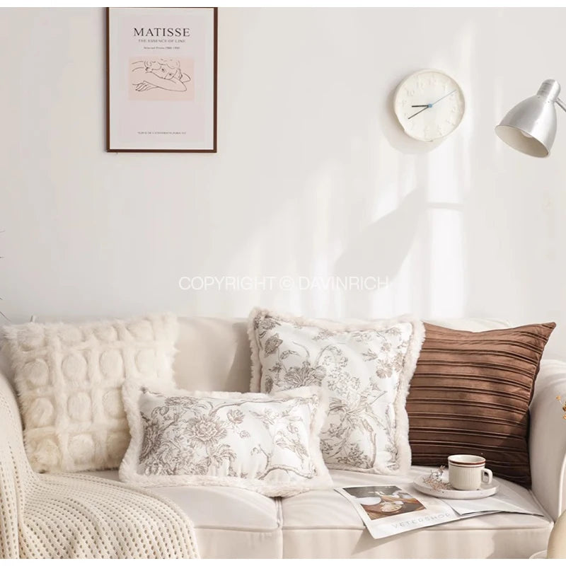 Housse de Coussin Arches Géométriques Effet Fourrure