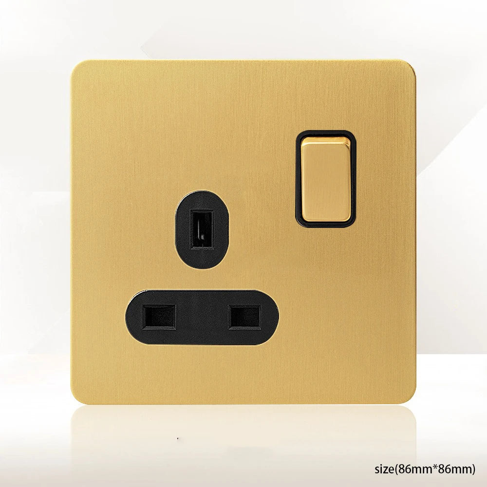 Interrupteur Mural Doré Style Vintage avec Prise USB-C