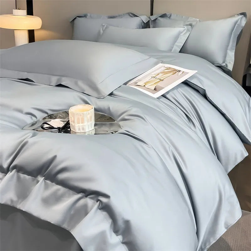 Parure de Lit Coton Égyptien 1000TC Ultra Douce 4 Pièces