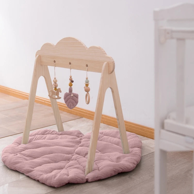 Tapis d'Éveil Forme Feuille en Coton