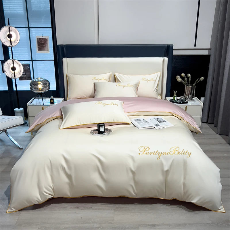 Set Housse de Couette Coton Égyptien avec Taies