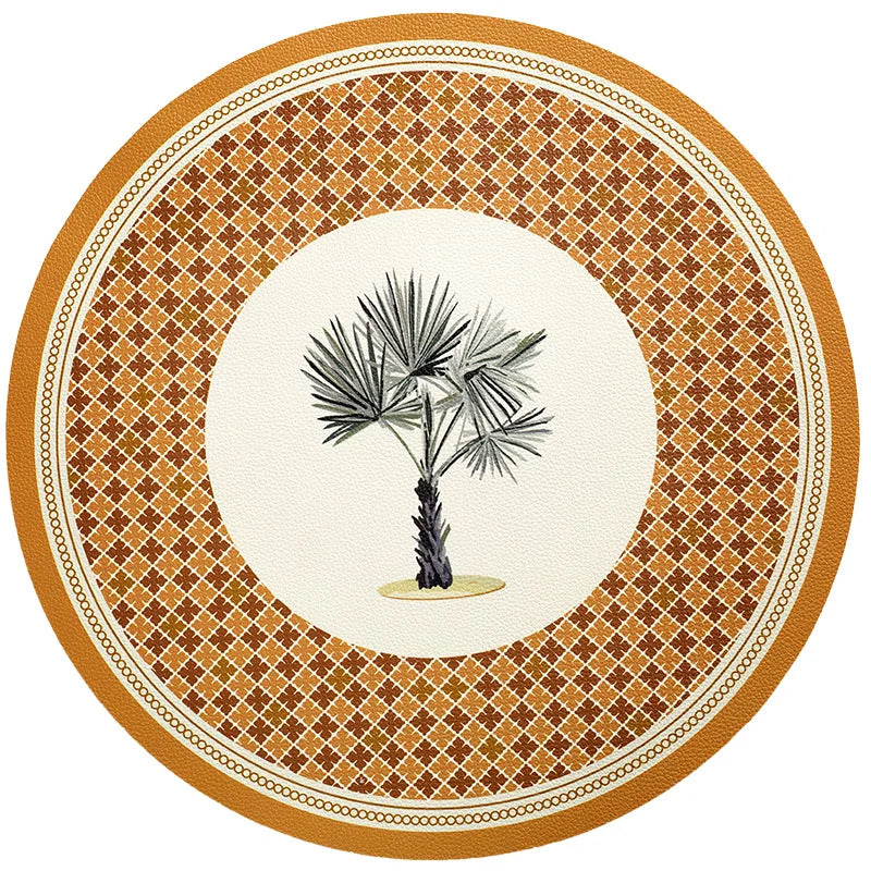 Sets de Table Ronds Imitation Cuir - Lot de 2