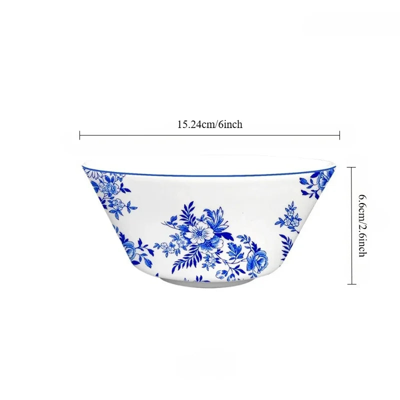 Assiette en Porcelaine Bleu et Blanc Style Vintage