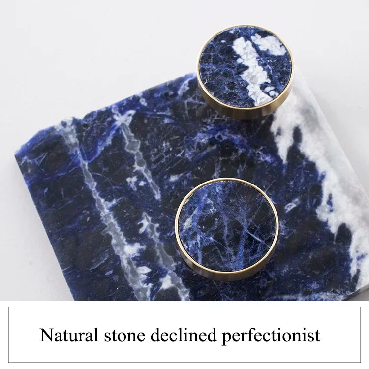 Natural Stone & Brass Knob – Cabinet Hardware