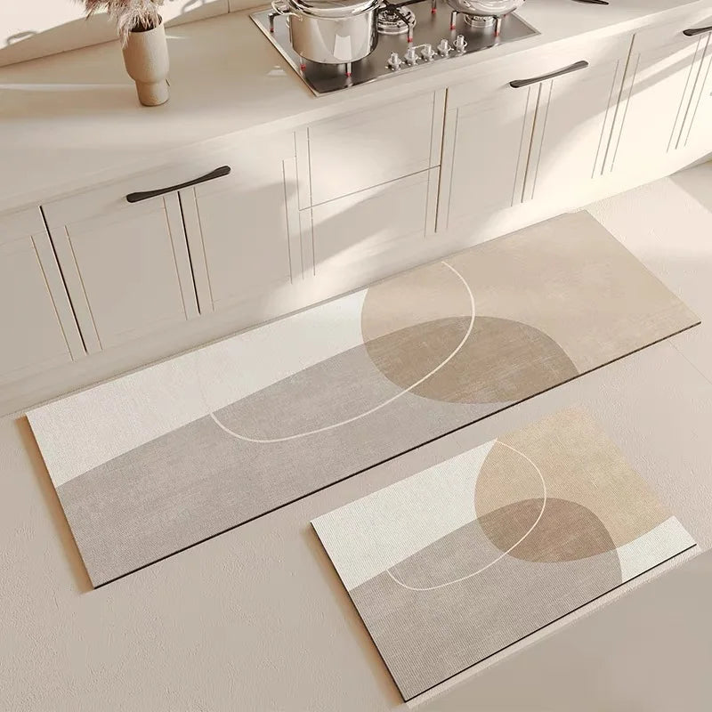 Tapis en Diatomite - Motif Géométrique Antidérapant