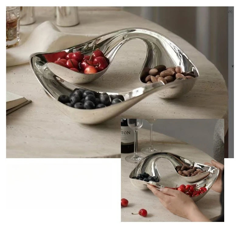 Plateau à Collations Acier Inoxydable Table Basse