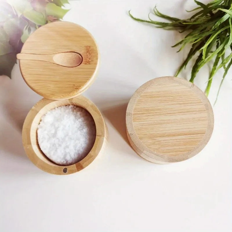 Ensemble Pots à Épices en Bambou avec Couvercles Multi-Bols