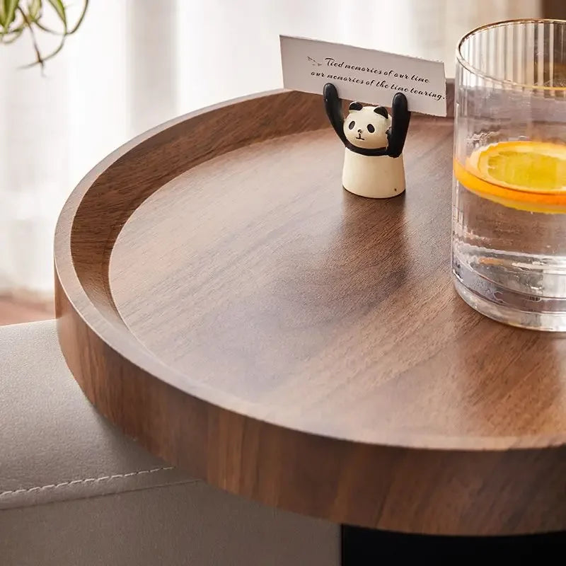 Plateau d'Accoudoir Mobile - Mini Table Basse Ronde