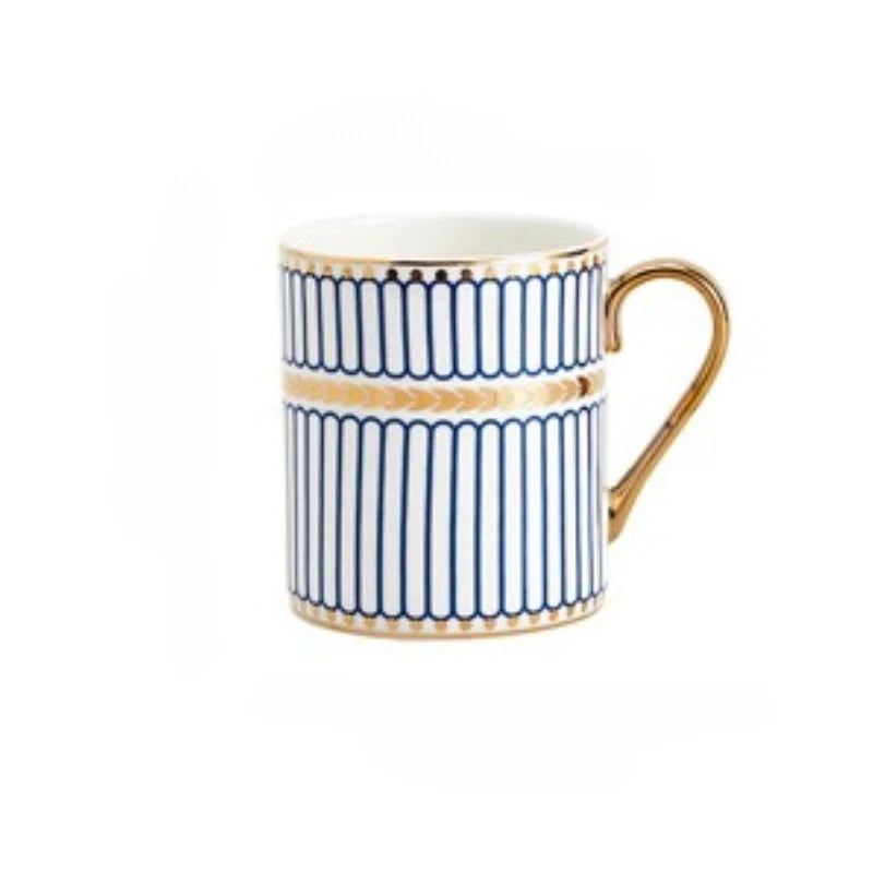 Tasse à Café en Céramique Dorée Peinte Main