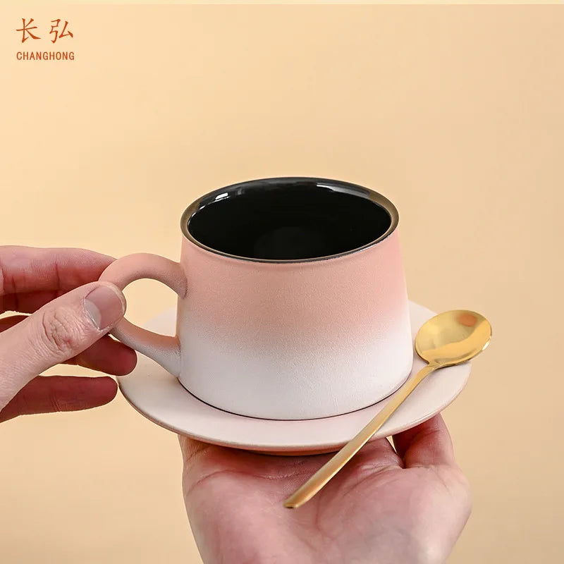 Ensemble Tasse et Assiette Céramique Style Japonais Dégradé 270ml