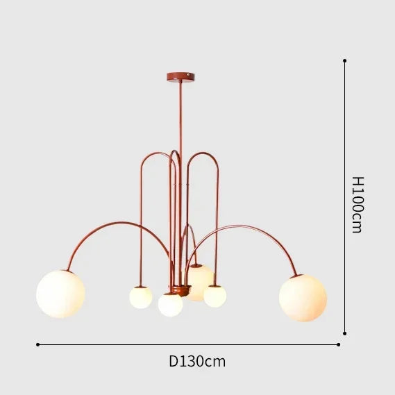 Suspension Géométrique Arquée - Boules de Verre Nordiques