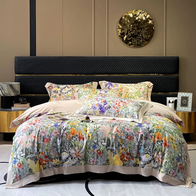 Parure de Lit Coton Luxe Style Hôtelier Brodée