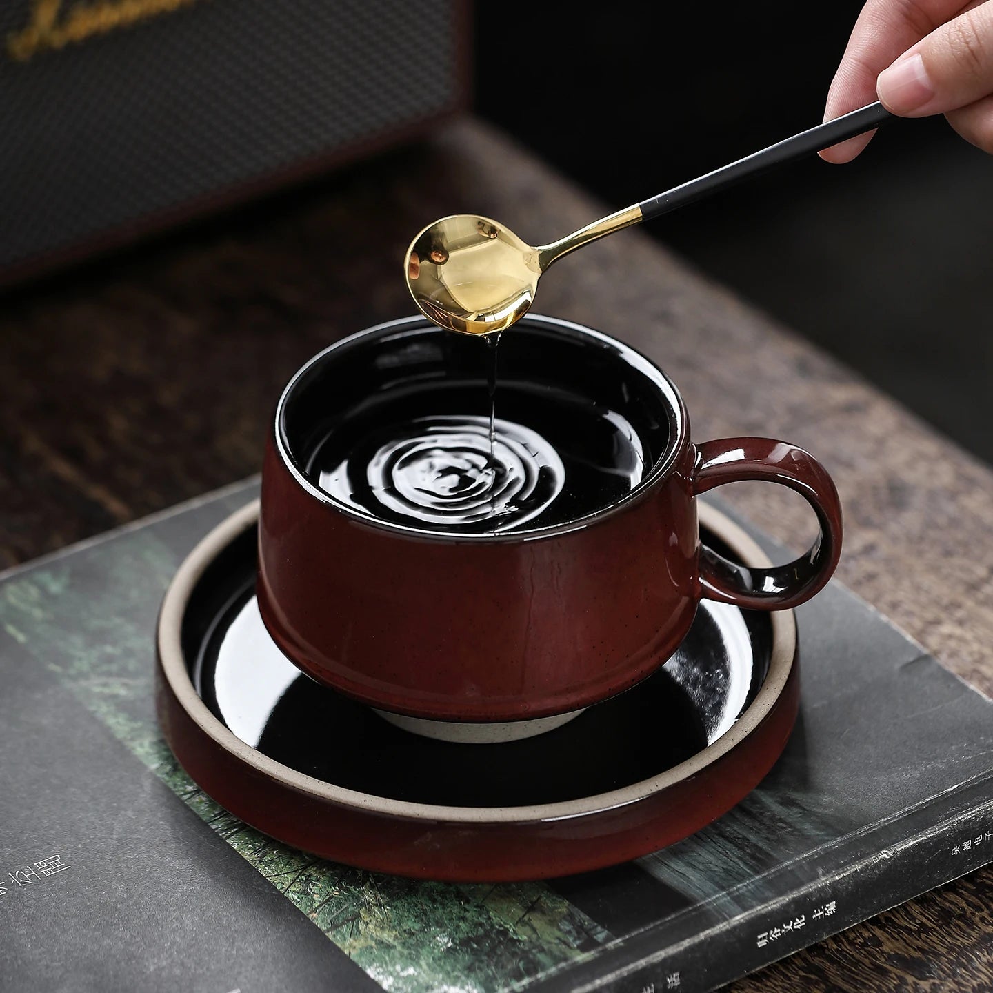 Tasse en Céramique Nordique avec Plateau 290ml