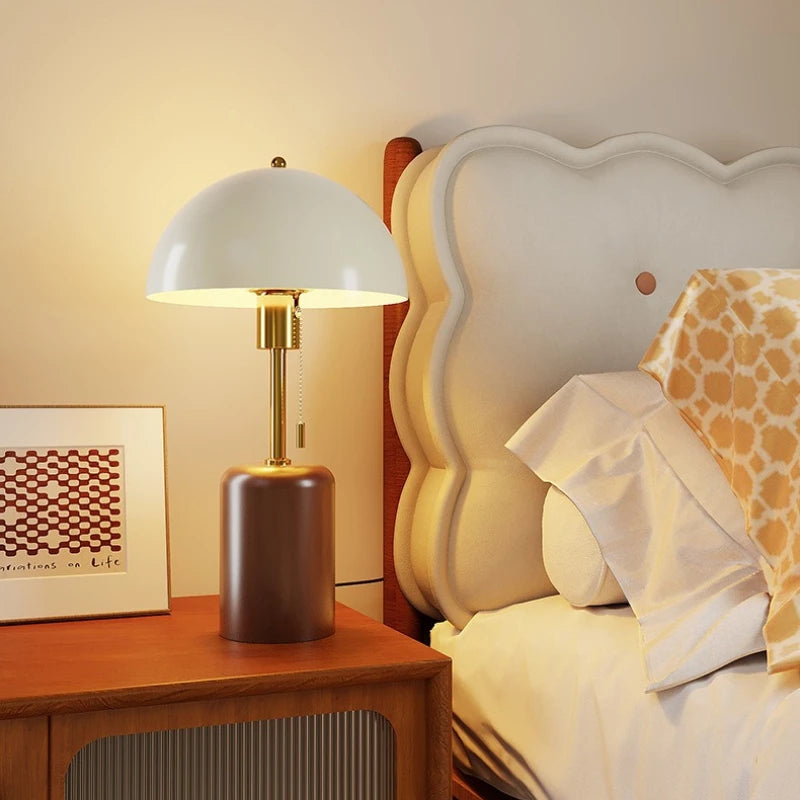 Lampe de Chevet Bois Massif - Style Rétro Asiatique