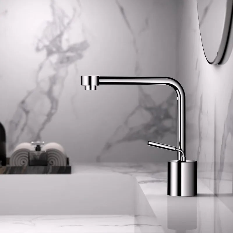 Robinet de Lavabo Or Rose Brossé Laiton Deux Trous