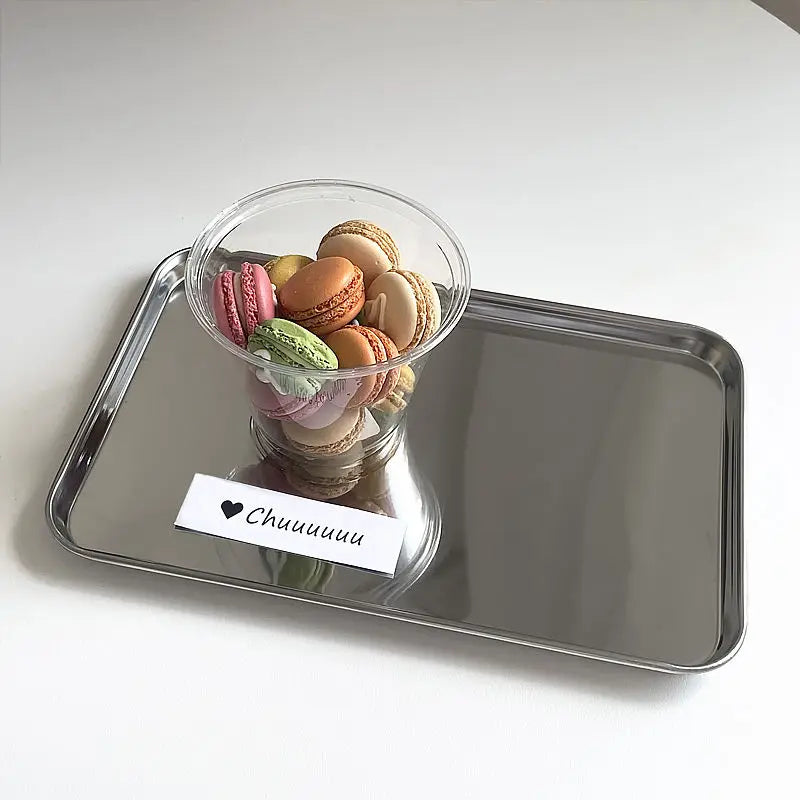 Stainless Steel Serving Tray – Rectangular Dessert Plate