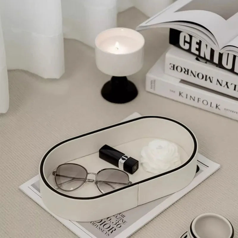 Boîte de Rangement en Cuir PU pour Bijoux et Accessoires