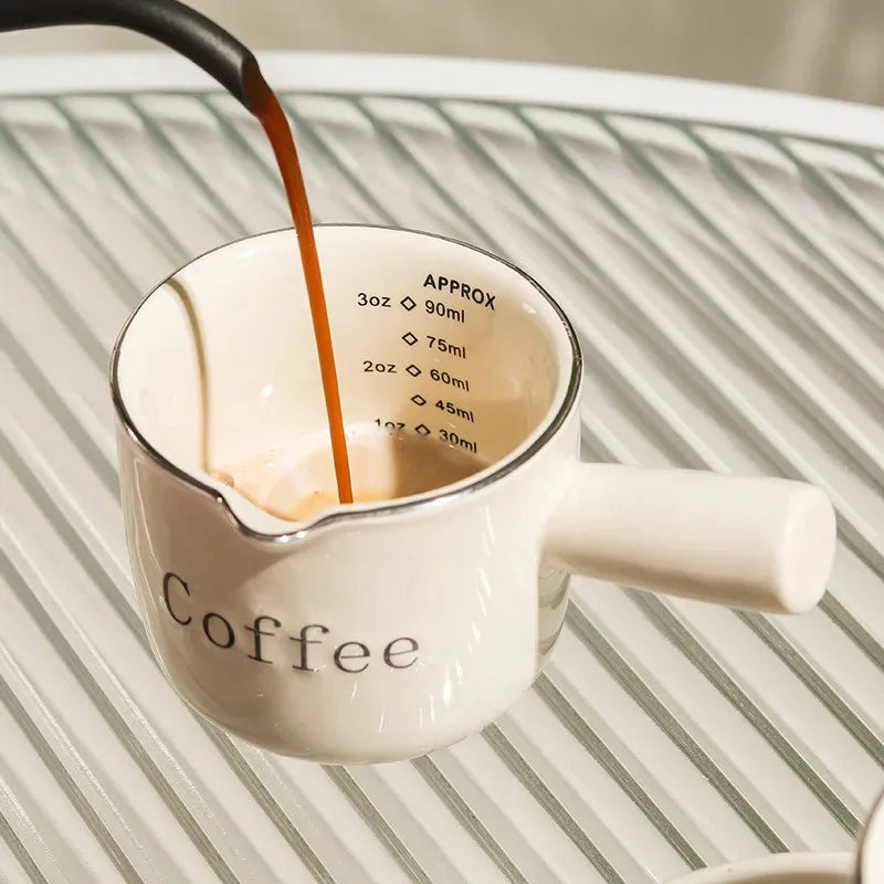 Pichet Doseur Céramique pour Espresso 90ml Bec Verseur