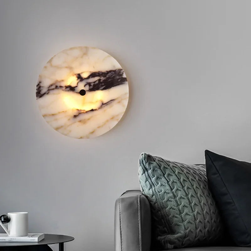 Applique Murale Ronde Pierre Naturelle Luxueuse Salon