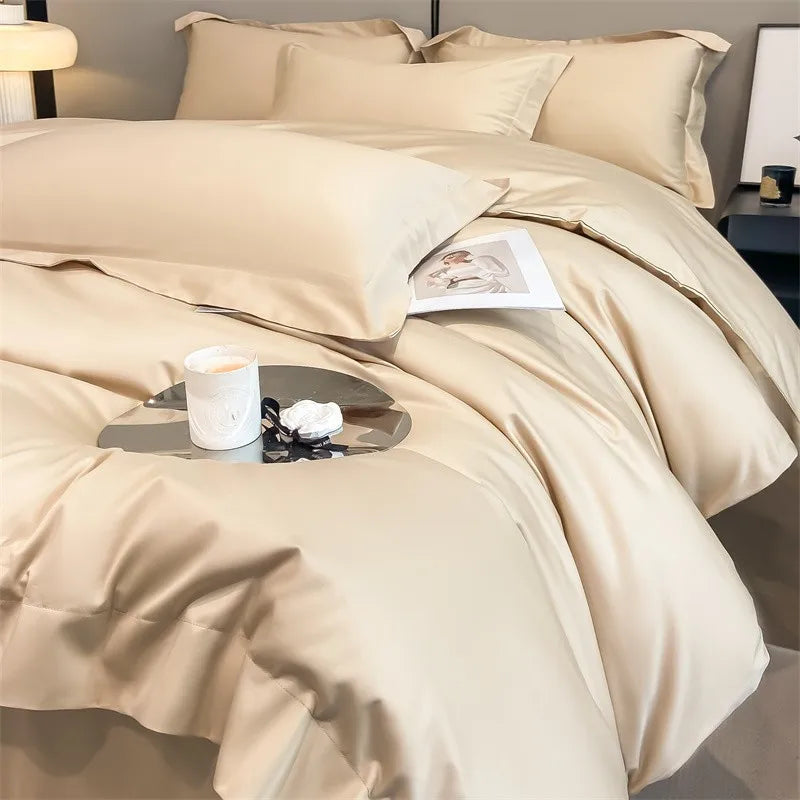 Parure de Lit Coton Égyptien 1000TC Ultra Douce 4 Pièces