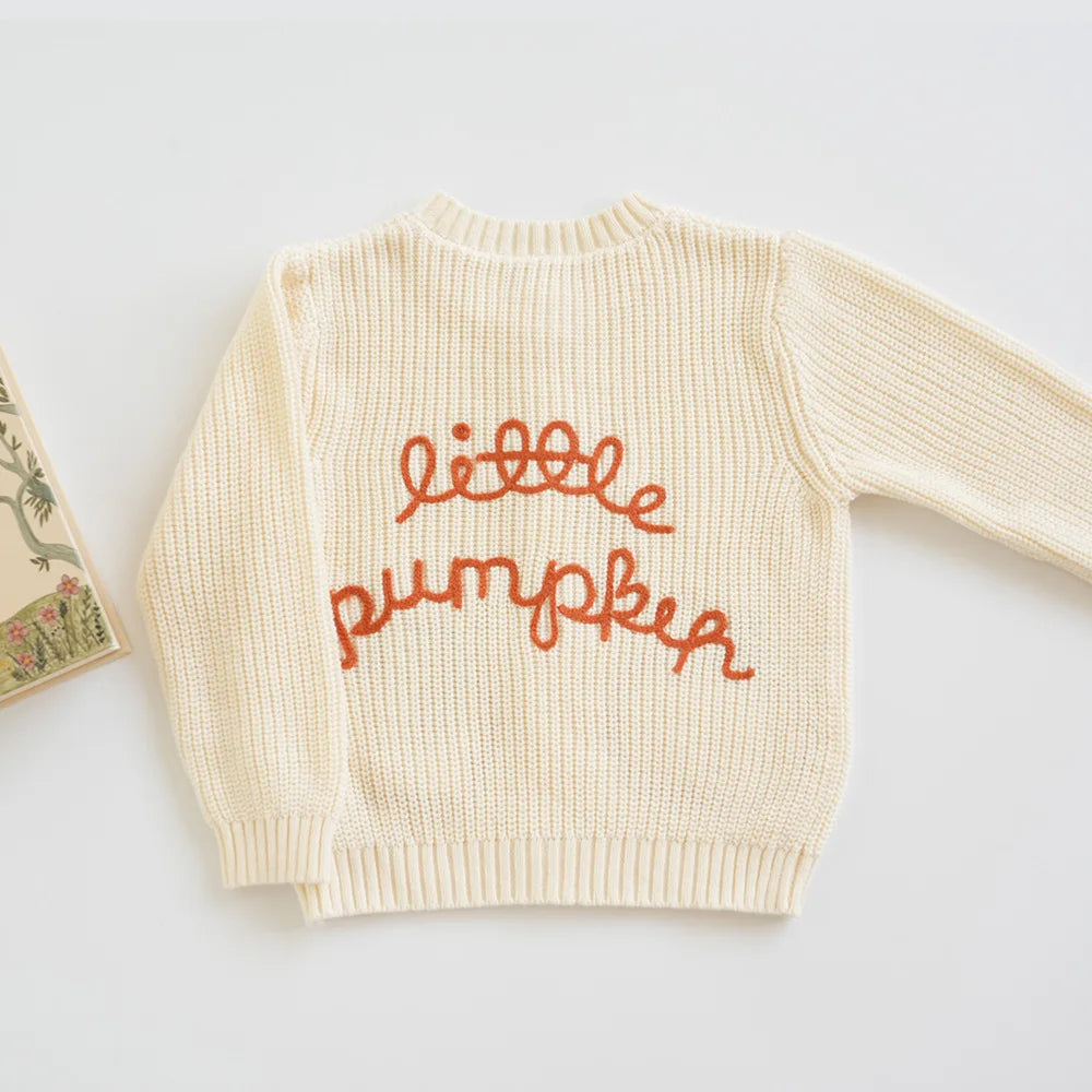 Cardigan Fille Brodé Motif Champignon