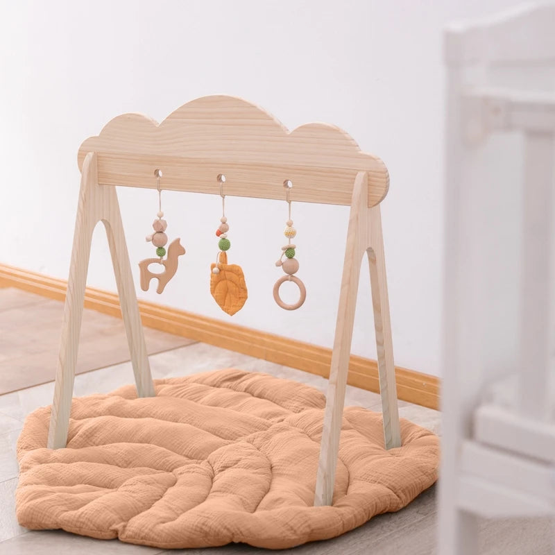 Tapis d'Éveil Forme Feuille en Coton