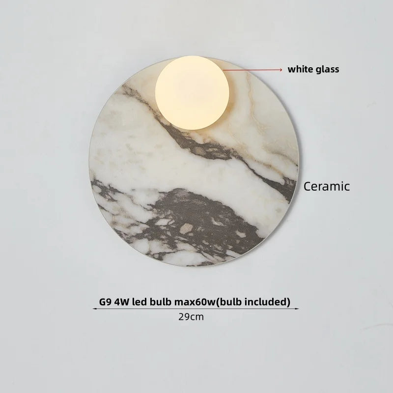 Applique Murale Céramique Blanche LED Style Wabi-Sabi