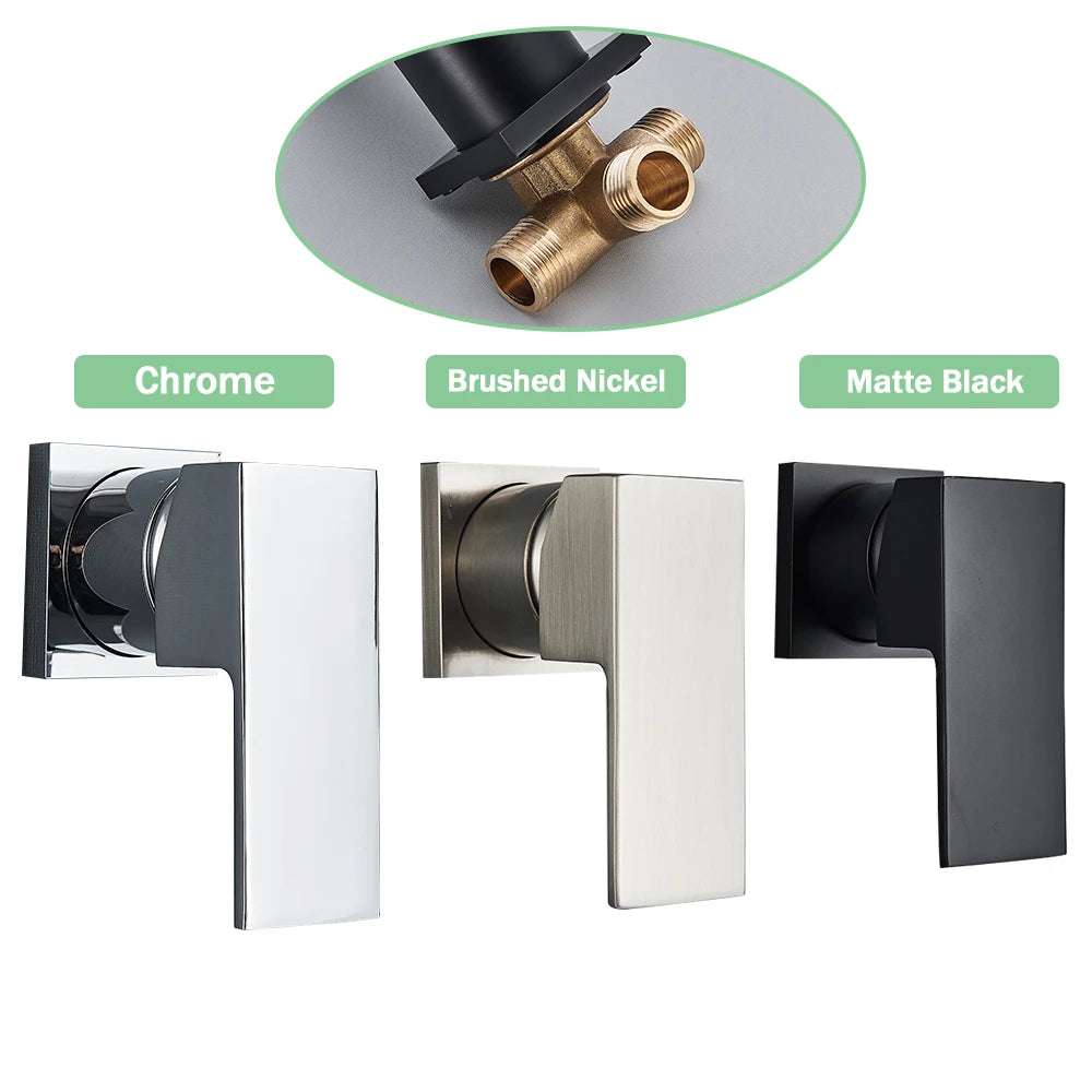 Robinet de Lavabo Chrome Bec Cascade Mural