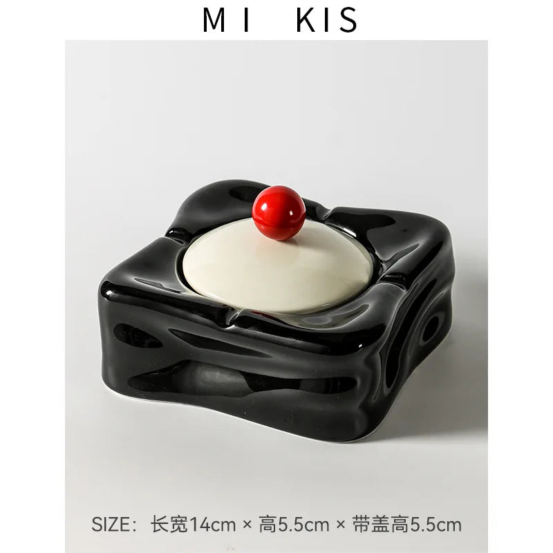 Ceramic Ashtray – Anti-Ash Design, Living Room Decor