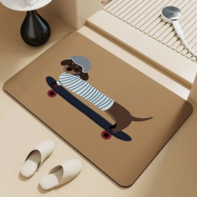 Dachshund Puppy Door Mat – Absorbent Non-Slip Floor Mat