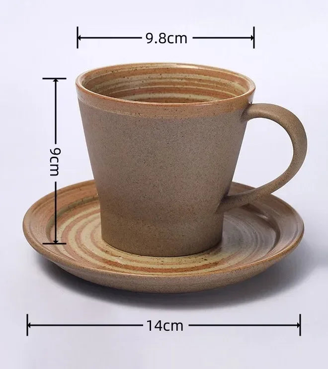 Set Tasse et Soucoupe Grès Style Japonais Fait Main