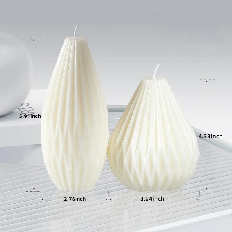 Bougie Décorative Cylindrique Nervurée en Cire de Soja