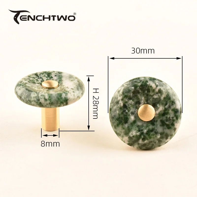 Agate Stone Knob – Crystal & Brass Cabinet Pull