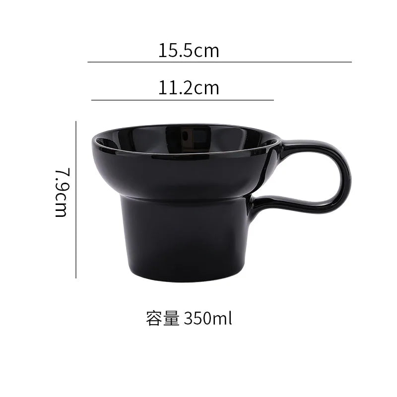 Tasse en Céramique Anse Créative Forme Irrégulière